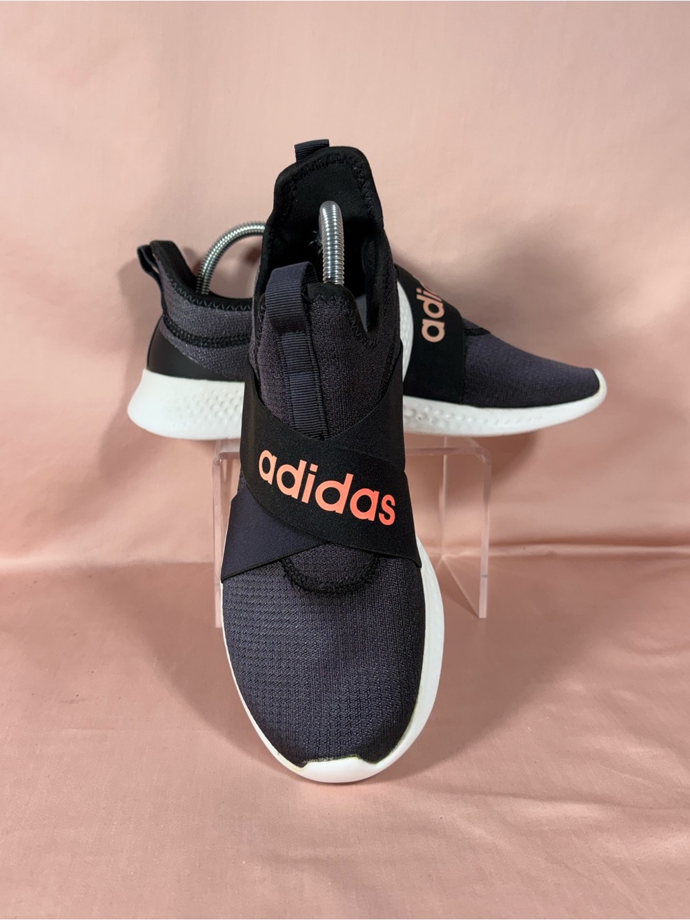adidas Cloudfoam Super Puremotion Adapt Black/Pink Shoes W's Size 9.5 (FX7323)